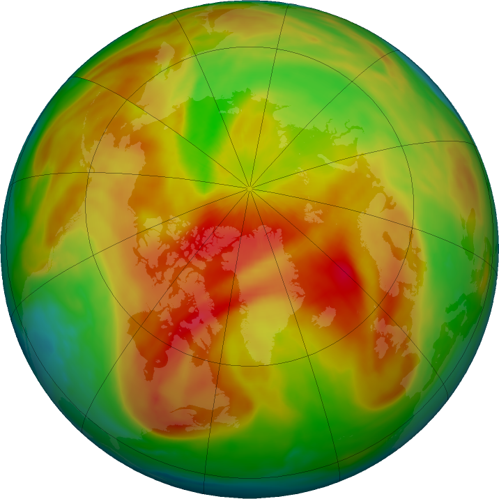 Arctic ozone map for 22 March 2017